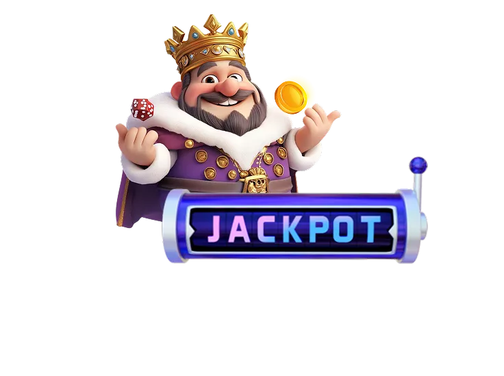 King holding money after jackpot